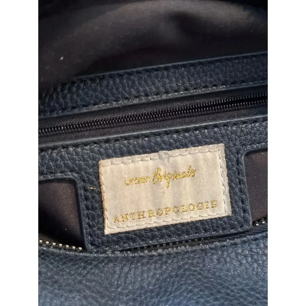Anthropologie Urban Originals Black Leather Half Moon Crossbody Bag